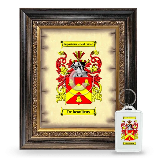 De beaulieux Framed Coat of Arms and Keychain - Heirloom